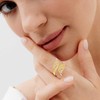 praymos Gold Ring for Women Angel Wings Cubic Zirconia Rings