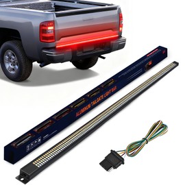 Nilight Truck Tailgate Light Strip 60" Aluminum FrameTriple Row Light Bar 1200 LED w/ Red Running Brake White Reverse Light Red Sequential Turn Signal