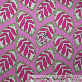 Brother Sister Design Studio BonEful Fabric FQ Cotton Quilt Pink White Green Leaf Tropical Island Hawaiian FL