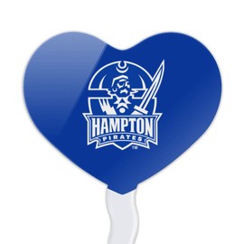 GRAPHICS & MORE Hampton University Pirates Logo Heart Love Cupcake Picks Toppers Decoration Set of 6