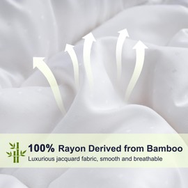 YOUR MOON Luxurious All Season Wool Comforter Twin Size 100% Natural Australian Wool Duvet, Hypoallergenic Premium Filled Comforter, Noiseless Jacquard Rayon Derived from Bamboo Shell(White)