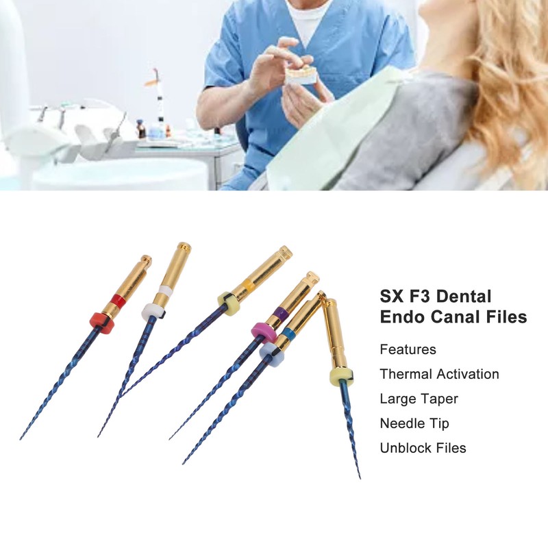 6pcs SX F3 Dental Endo Canal Files Large Taper Thermal