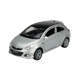 Welly Model Car Compatible with Opel Corsa OPC D Silver 3 Doors Approx. 1/34-1/39 Metal Model Car Die Cast New in Box