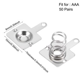 uxcell 50 Pairs AAA Battery Positive Negative Conversion Spring Contact Nickeling Plate 10mmx9mm
