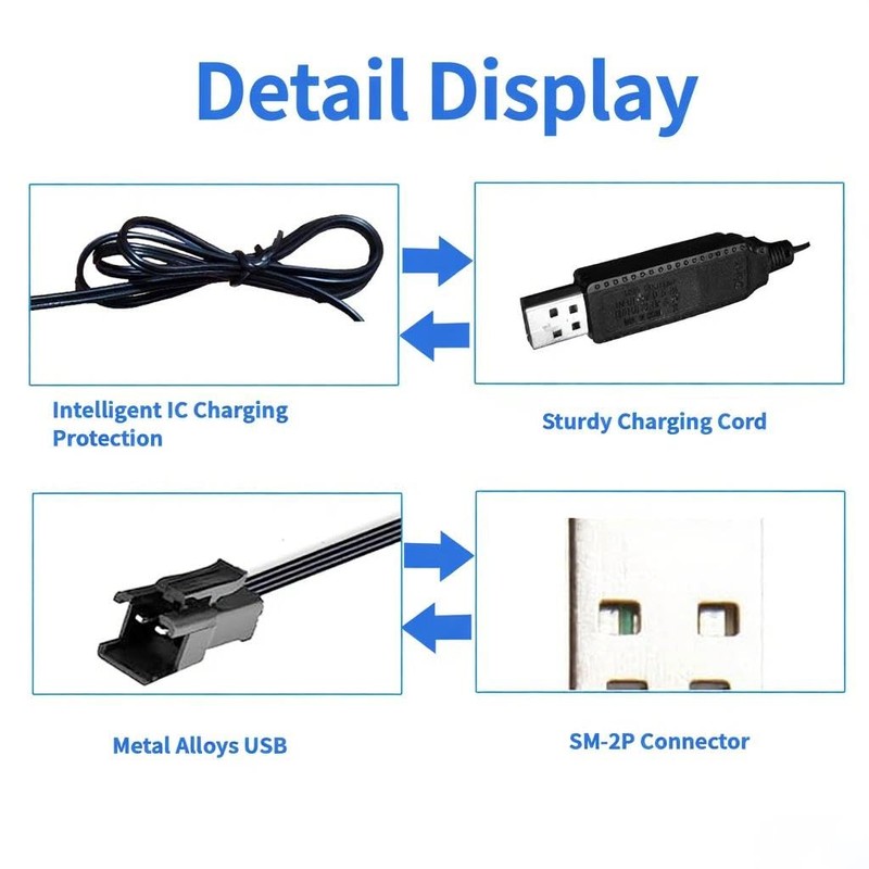 RC Toy Charger Cable for 3.7V Li-Po - SM-2P Plug