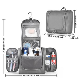 YOHOM Kulturbeutel zum Aufhängen, groß, Grau, Grau, Classic