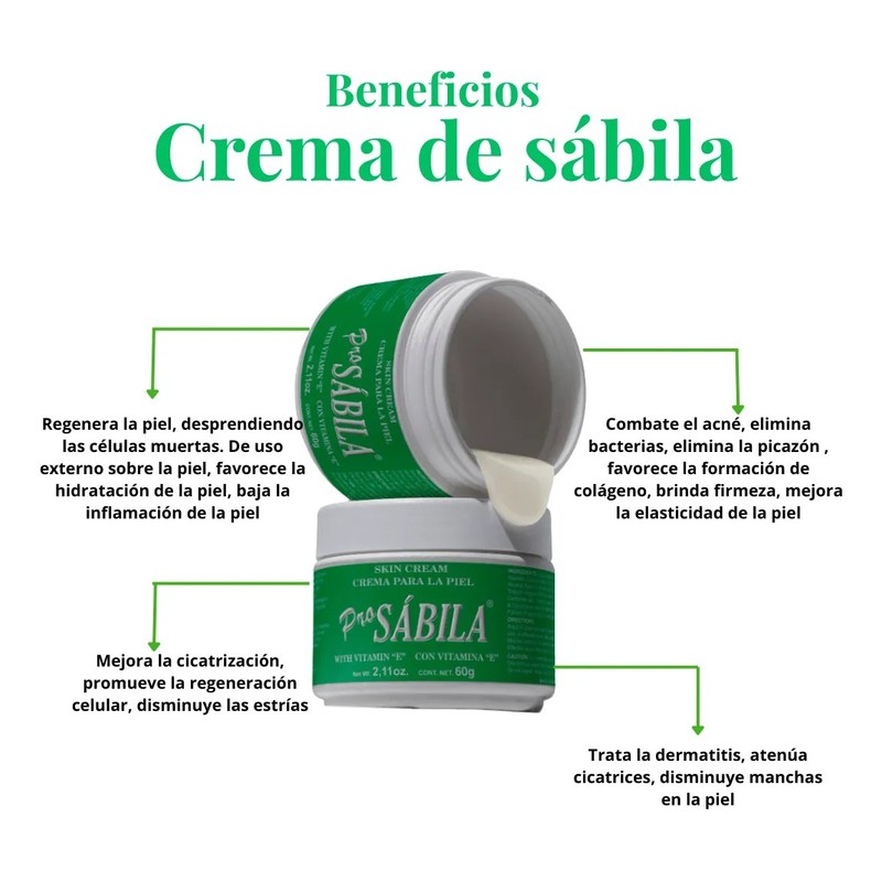 Crema Facial Sábila Y Vitamina E Manchas Y Resequedad 60g