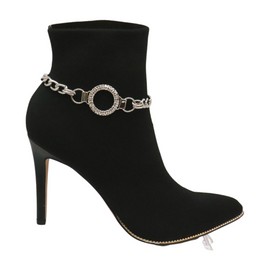 Alwasytyle4you Women Silver Metal Boot Chain Bracelet Shoe Bling Circle Charm Anklet Jewelry
