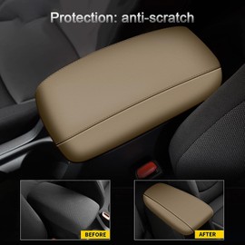 TTX LIGHTING Armrest Cover for Toyota Corolla 2020-2023 Center Console Pad Covers Scratch Resistance Protector Pad Decoration Accessories Decoration Waterproof Car Armrest Box Cover Protector(Beige)