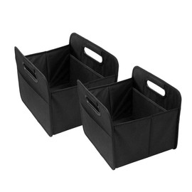 4business 2 Stück Faltbare Kofferraumtasche schwarz hohe Tragkraft Polyester Klappbox Flexbox
