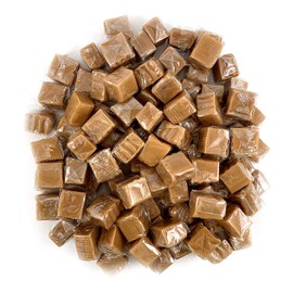 Vanilla Sea Salt Caramels, Gourmet Chewy Squares, Rich and Creamy Individually Wrapped Candy, 2.2 lb Bag
