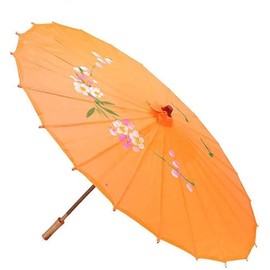 JapanBargain, Japanese Parasol Asian Chinese Nylon Umbrella Parasol for Photography Cosplay Costumes Wedding Party Home Decoration Kids Size, 22 inch (1, Orange)