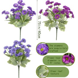 GhuaH 2 Pcs Artificial Flowers for Outdoors Silk Flowers UV Resistant White Faux Flowers for Outdoor Planters Realistic Spring Decor Artificial Dahlia Flowers for Front Door Porch Patio Balcony Yard