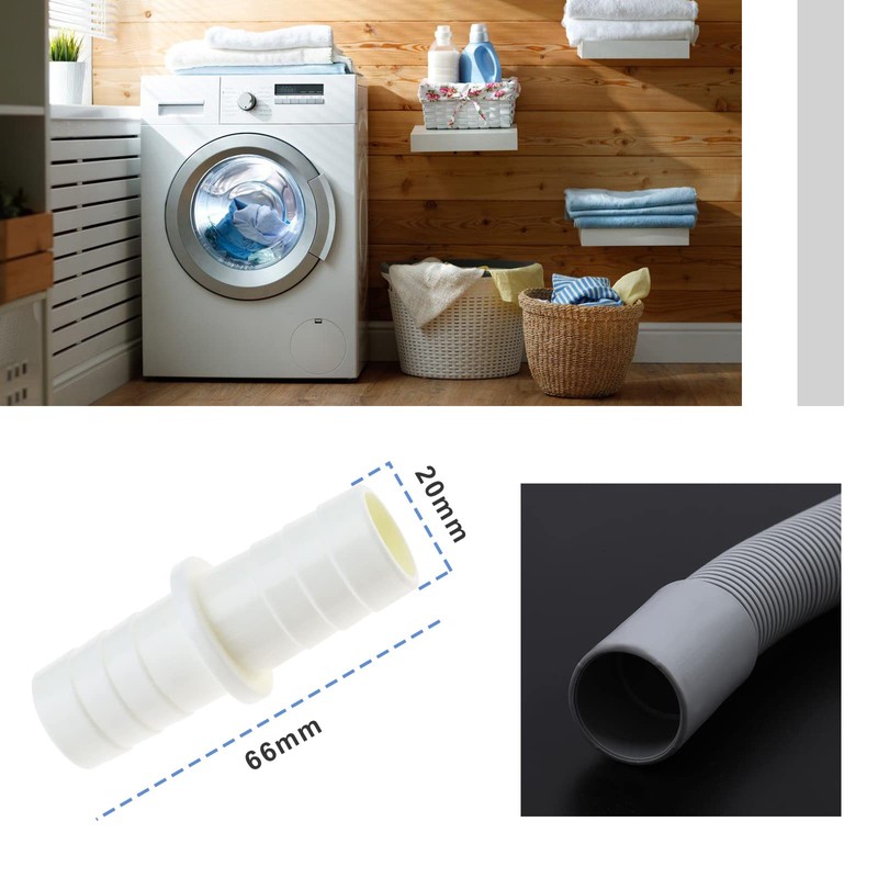 eMagTech 2PCS Washing Machine Drain Hose Connectors Plastic Hose Extension