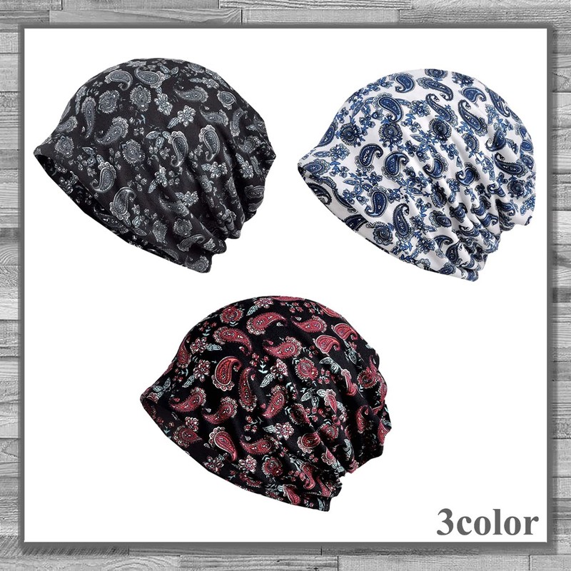 Rex Standard CH092 Knit Hat, Paisley Pattern, 2-Way Neck Warmer,