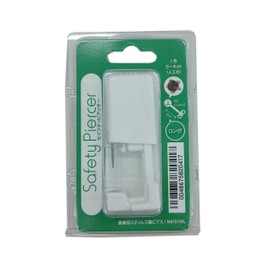 Safety Piercer, Silver, Medical Stainless Steel, 0.1 inch (3 mm), Garnet Color, 5M101WL