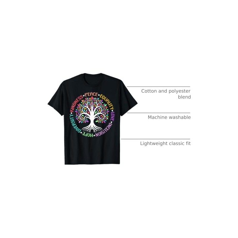 Kindness Peace Equality Love Hope Diversity Positive Quote T-Shirt