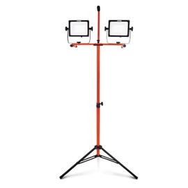 PARMIDA LED Dual-Head Work Light with 6ft Adjustable Tripod Stand, 10,000 Lumen, 100W, Durable Aluminum Body, IP65 Waterproof, Foldable Stand, Multi-Directional & Detachable Heads, ETL-Listed