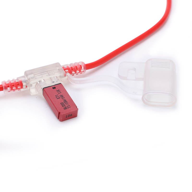 31.5cm 12AWG Car Fuse Holder TPE PVC with Manual Reset