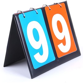 Helweet Sports display board, scoreboard, portable scoreboard, digital flip sport scoreboard, counting board, for basketball, football, badminton, indoor and outdoor use, 20x16 cm