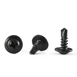 GOHODOMINO #8×1/2" Sheet Metal Screws 100Pcs 410 Stainless Steel Truss Head Fast Self Tapping Screws Black Oxide