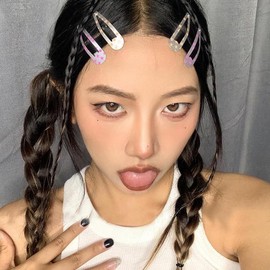 Y2k Snap Hair Clips Slides for Women Girls Y2k Star Hair Accessories Christmas Silver Hair Barrette Clips for Adults Kids Colourful Hair Decorations for Women Girls Christmas Gifts 10pcs