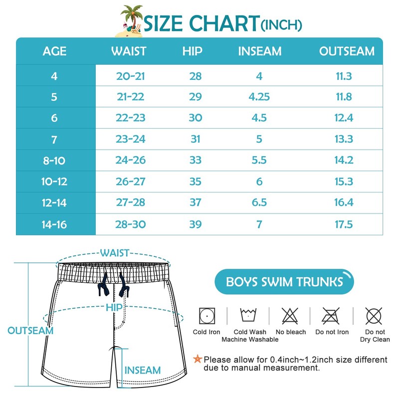 HODOSPORTS Ropa Traje de baño para niños con bolsillos, Tiburón
