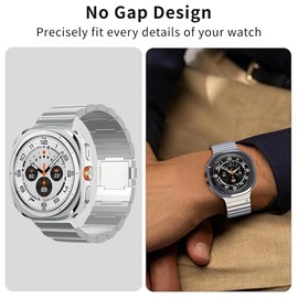 synsing Titanium Magnetic Bands Compatible with Galaxy Watch Ultra 47mm (2025/2024), No Gap Design Titanium Metal Strap Wristband Accessory for Galaxy Watch 7 Ultra 47mm