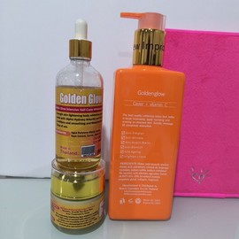 golden glow 💯 Golden Glow Skin Active Caviar /Vitamin C Whitening Lotion + Face Cream + Oil