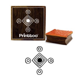Printtoo Diary Card Craft Print Geometric Pattern Square Wooden Rubber Stamp-2 x 2 Inches