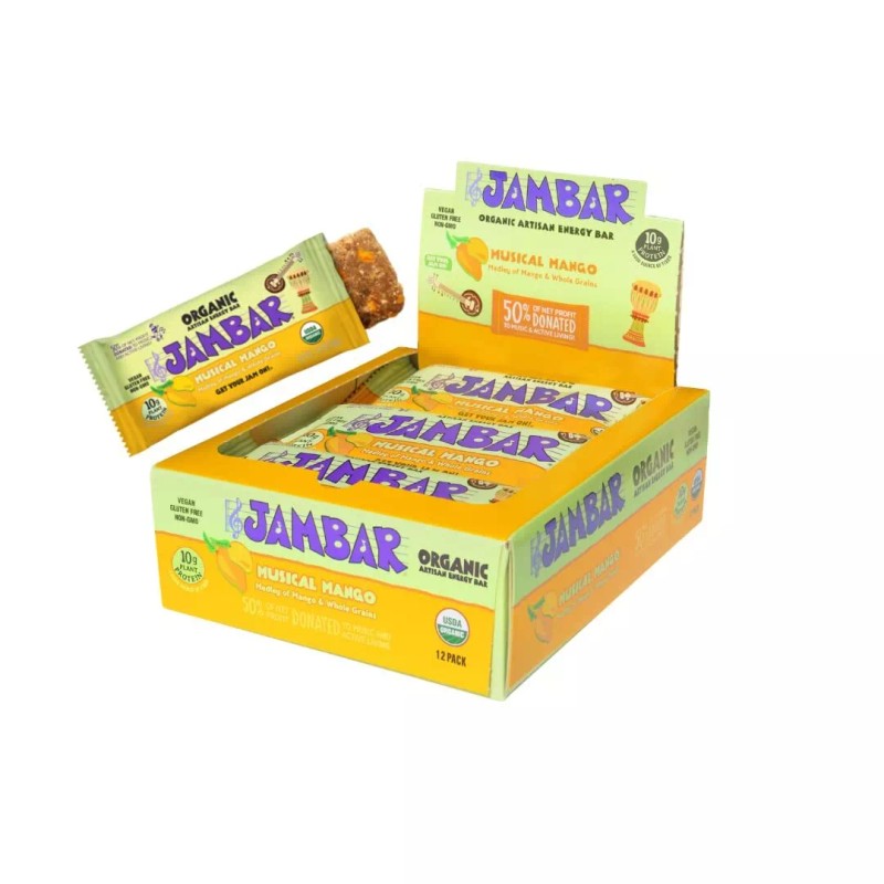 Jambar Energy Bar Musical Mango 2.12 Oz Pack Of 4