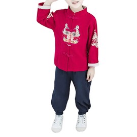 Bitablue Unisex Oriental Dragon Motif Matching Top and Pants Set Co-Ord (4)