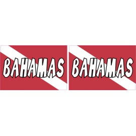 3in x 2in Bahamas Dive Flag Vinyl Stickers Car Truck Vehicle Bumper Decal