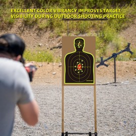 Lipulacer 12 x 18 inch Shooting Targets, Silhouette Splatter Targets Adhesive, Bright Yellow Splash Impact Reactive for Outdoor Indoor Shooting Range Practice