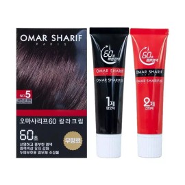 Omar Sharif 오마샤리프 60 칼라크림 염색약 no5 자연스런 밤색 헤어 컬러 새치 흰머리 Omasharif 60 Color Cream Hair Dye No.5 Natural Brown Hair Color for White Hair and Gray Hair