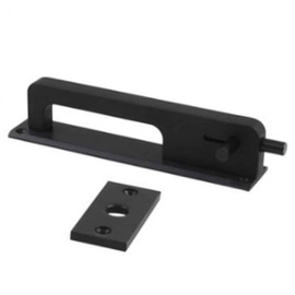 Fitting Room Latch Handle with Padlock Hasp and Door Bolt MD Fitting Room Handle (Large) Black