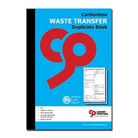 Cherry Carbonless NCR Duty of Care Waste Transfer Duplicate Book A5 50 Sets