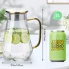 Glass Pitcher with Lid and handle,2 Quart Glass Water Pitcher