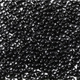 Bala&Fillic 6x9mm Black Pony Beads with Smooth Surface 1000pcs Crayon Color Craft Beads (Black)