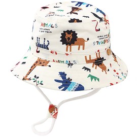 Malaxlx Unisex Baby Toddler Kids Sun Hat Fishing Hat Summer Hat for Girls Boys, Animals World
