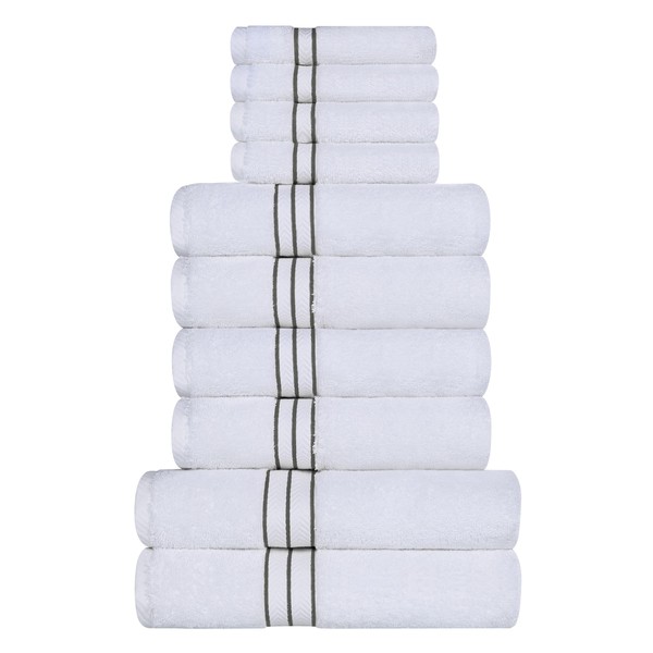 Superior Turkish Cotton Ultra-Plush 10-Piece Towel Set, Ideal for Master