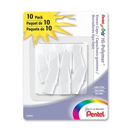 Pentel Arts ZEH02PABP10 - Borradores de tapa blanca de polímero de alta calidad, paquete de 10