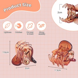 Nynkyon 12 PCS Small Hair Clips, Acrylic Mini Claw Clips, Champagne Color Small Claw Clips, Non slip Bangs Clips hair accessories for Girls and Women