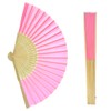 Lee-buty 12 Pack DIY Hand Folding Fans Silk Bamboo Handheld