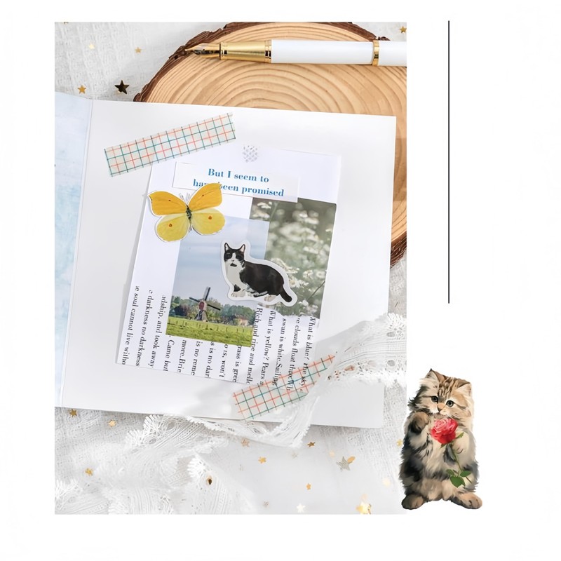 92 Sheets Stickers, Notebook, Cats, Dogs, Animals, Collage, Flowers, Stylish,