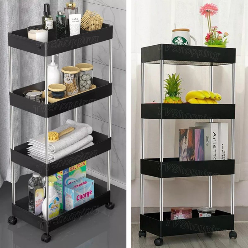 #TVShopping Carro Organizador De Almacenamiento Con Ruedas De 4 Niveles