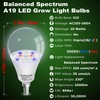 E12 Candelabra Grow Light Bulbs for Indoor Plants Full Spectrum,Small
