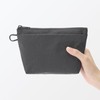 MUJI 84473883 Wrinkle Nylon Pouch with Gusset, Dark Gray, M,