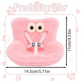 Car Seat, Pink Car Dolls Safety Seat, Have a Seat for 10-17 cm Character Car Seat for Dolls with Soft Furry Cushion, Cute & Practical Doll Safety Seat Suitable for Car Decoration