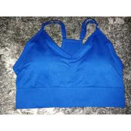 Victoria's Secret VS pink seamless lightly lined racerback sport bra NEW m/l blue oar